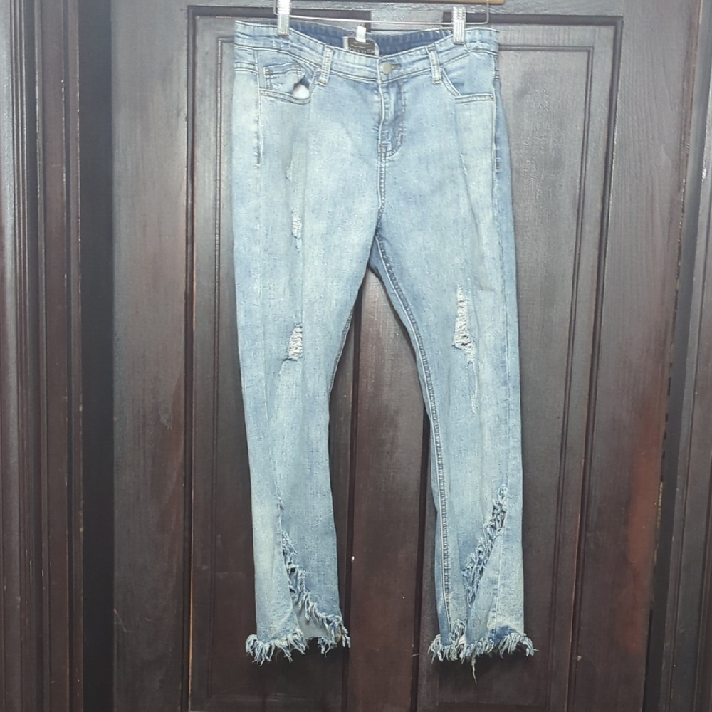 Hayden Distressed Blue Jeans for Women